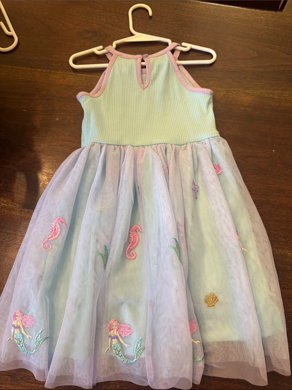 Zunie Girl Light Blue & Pink Mermaid Tulle Dress